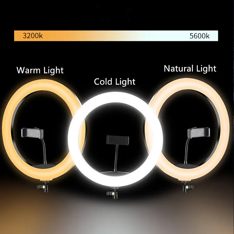 6 Inch Mini Selfie Ring Light Desktop LED Lamp USB Plug Dimmable Photography Video Light For YouTuber Vlog