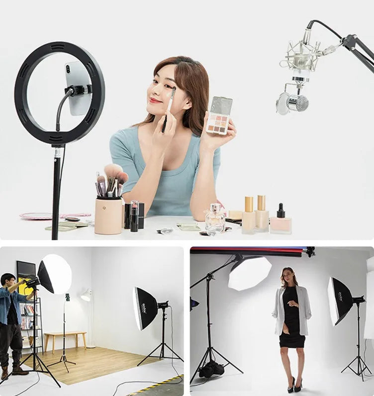 6 Inch Mini Selfie Ring Light Desktop LED Lamp USB Plug Dimmable Photography Video Light For YouTuber Vlog