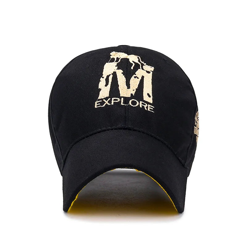 Men Casual sport fashion sun Hats Women cotton wolf embroidery Baseball Cap Outdoor sport sun Hats For men women