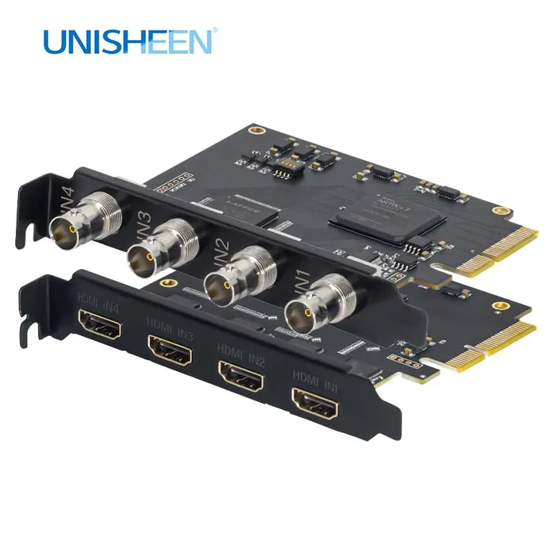 UNISHEEN 2-Channel SDI HDMI VIDEO CAPTURE Card Box USB3.0 60FPS FPGA Grabber Dongle Game Streaming Equipment 1080P OBS VMix