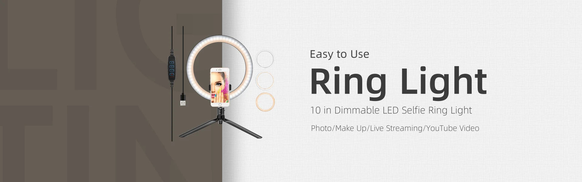 6 Inch Mini Selfie Ring Light Desktop LED Lamp USB Plug Dimmable Photography Video Light For YouTuber Vlog