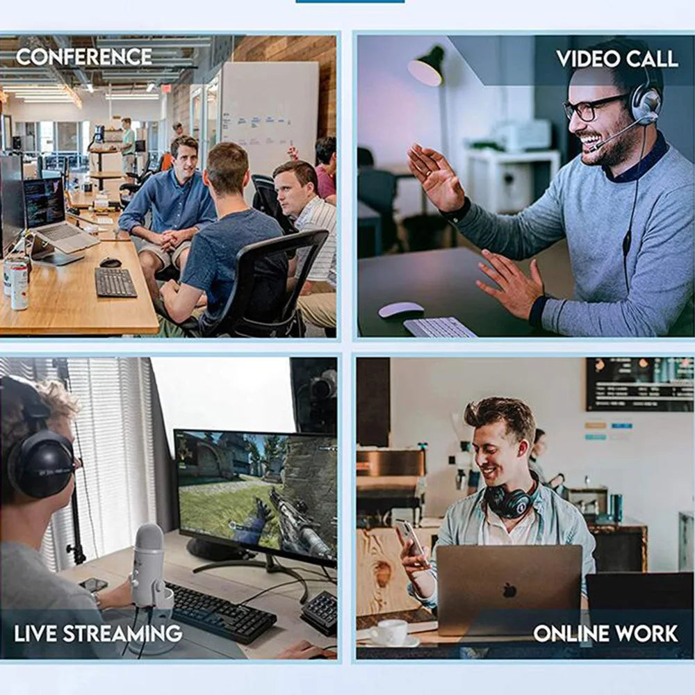4K Ultra-Clear USB 1080P Webcam With Microphone For Desktop PC Camera Broadcast Video Calling Conference Work Fill Light Web Cam