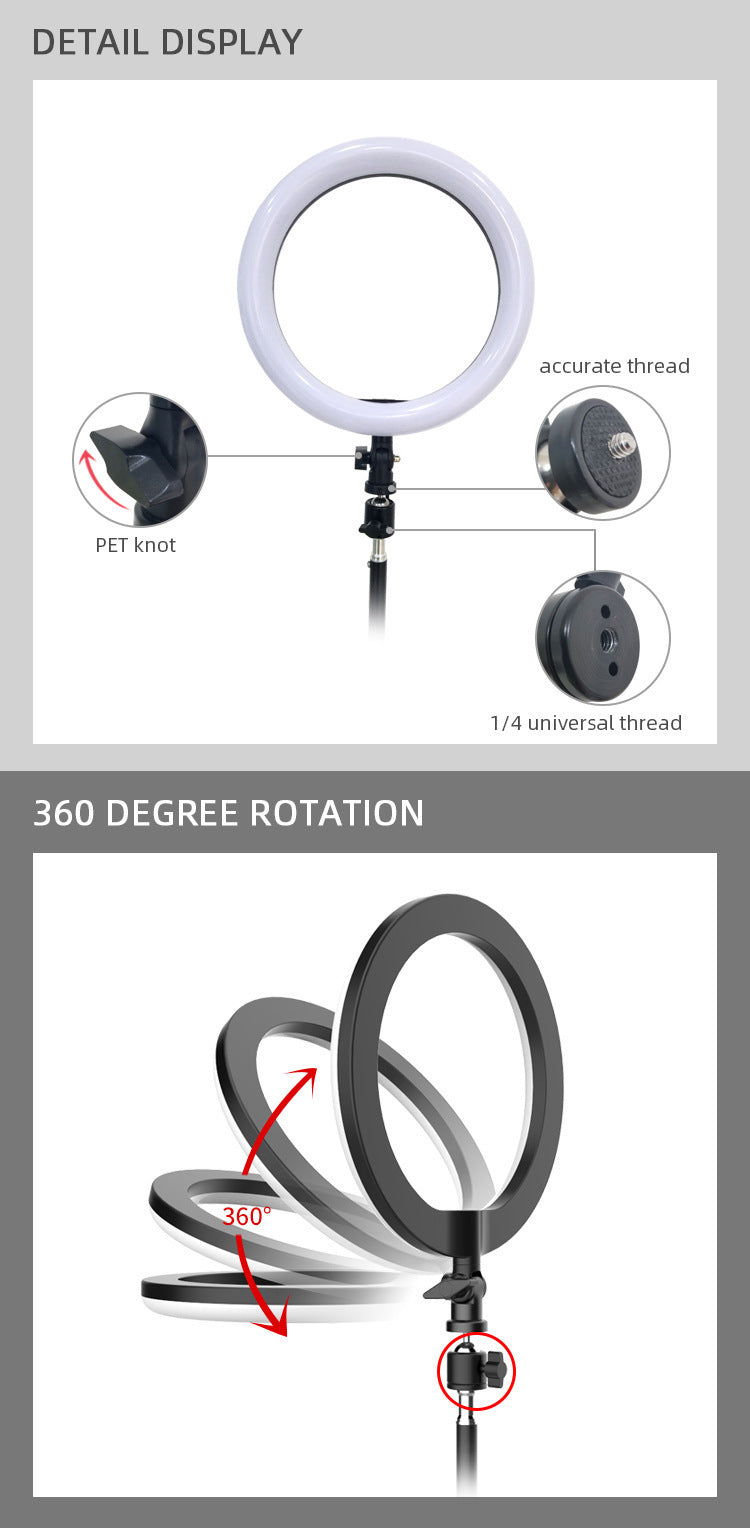 6 Inch Mini Selfie Ring Light Desktop LED Lamp USB Plug Dimmable Photography Video Light For YouTuber Vlog