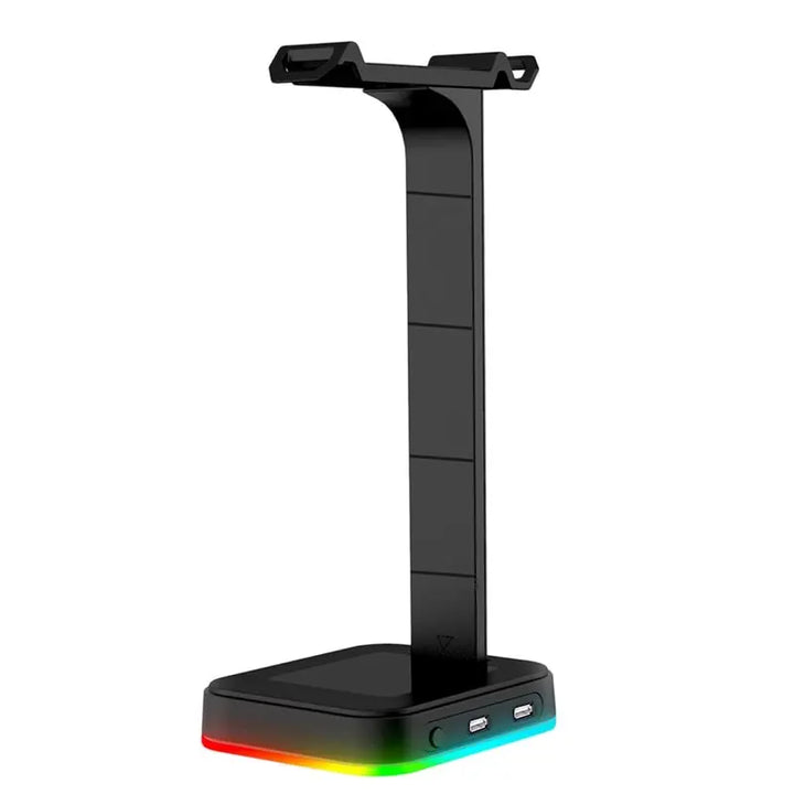 RGB Color-Changing LED Gaming Headset Stand Adjustable Speed W/Dual USB Ports For Keyboard Mouse Phone Charging