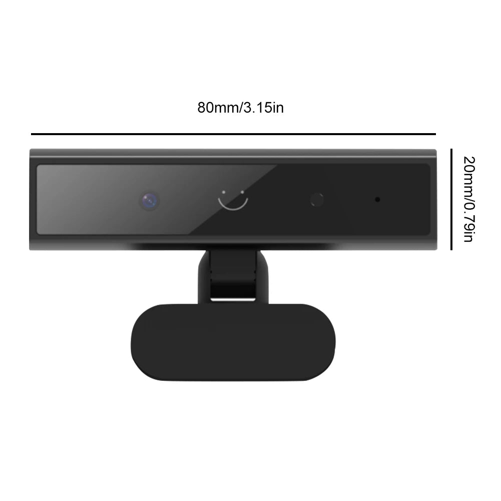 Facial Recognition Webcam with Single Microphone for Windows 10/11 USB Computer Webcam HD 1080P 2MP for Laptop Desktop Computer