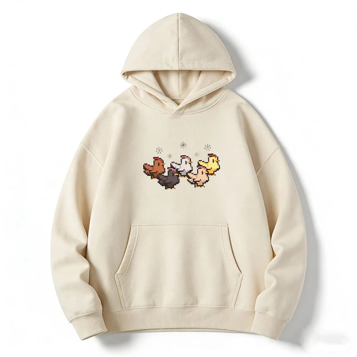 Christmas Chicken Stardew Valley Sweatshirt Pixel Art Gaming Gift Funny Stardew Hoodie Player Christmas Jumper Funny Sweatshirt