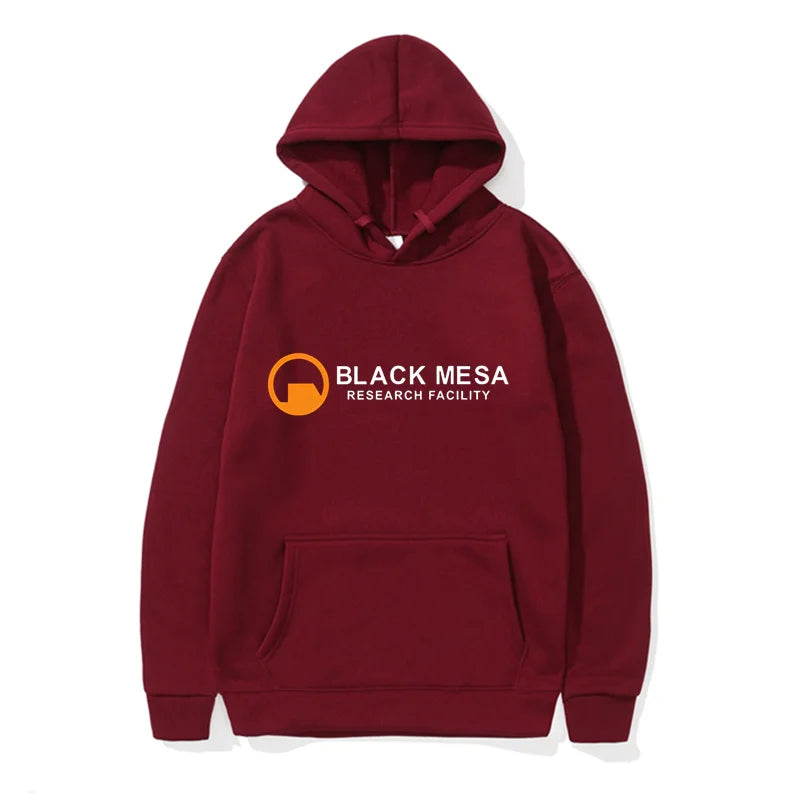 Autumn winter Black Mesa Research Facility Hoodies Men Hooded Sweatshirt Portal Game Casual Pullover Harajuku Oversized Hoodies