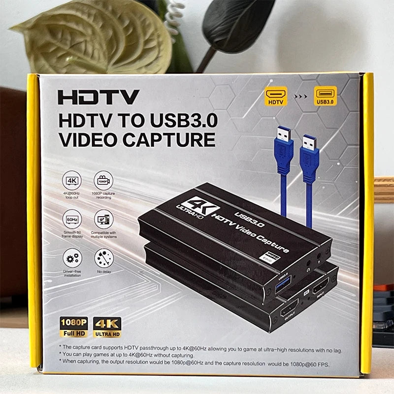 NEW 4K USB 3.0 MS2131 Video Capture Card HDTV 1080@60Hz Video Recorder Grabber For PS4/5 Xbox OBS Game Recording Live Streaming