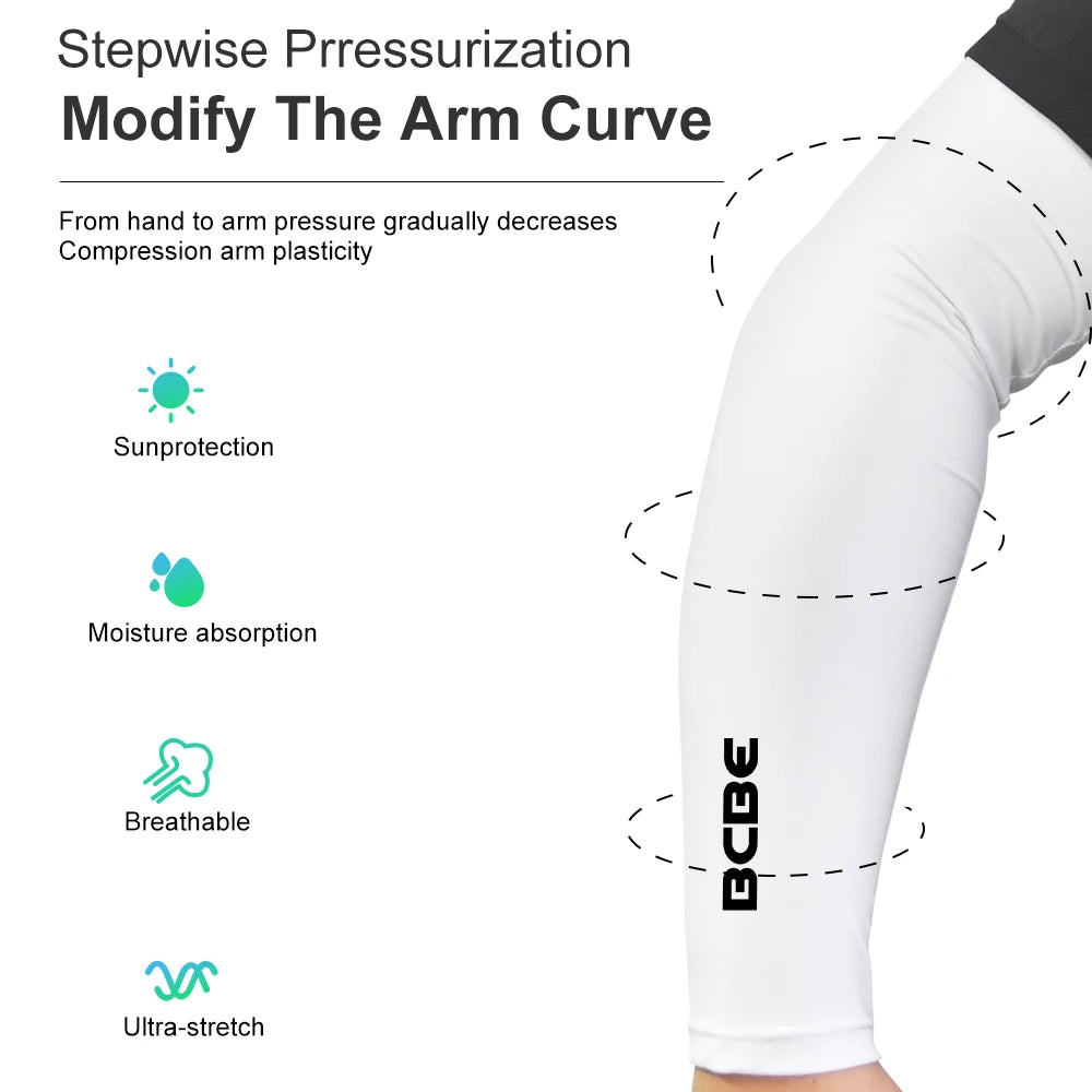 BCBE-ING Ice Silk Cycling Arm Sleeves Sports Sun UV Protection Outdoor Travel Running Gym Fitness Cool Summer Road Arm Sleeves