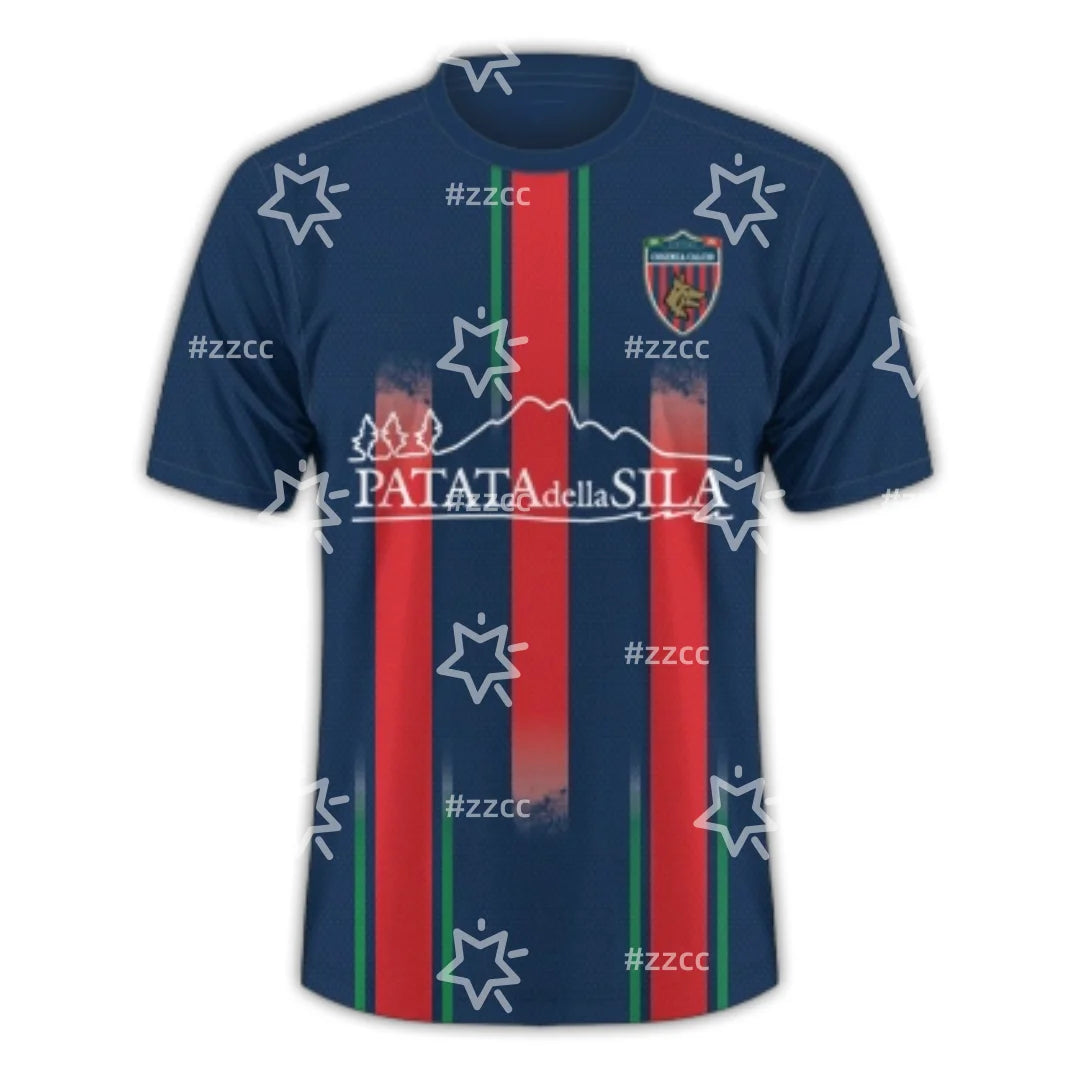 25-26 Cosenza Calcio Home football Jersey Match Training Kit Summer Sports Men's T-Shirt Kid's Clothes Tee Woman cycling jersey