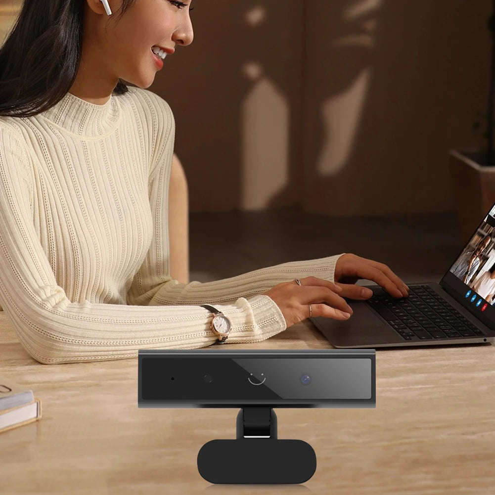 Facial Recognition Webcam with Single Microphone for Windows 10/11 USB Computer Webcam HD 1080P 2MP for Laptop Desktop Computer