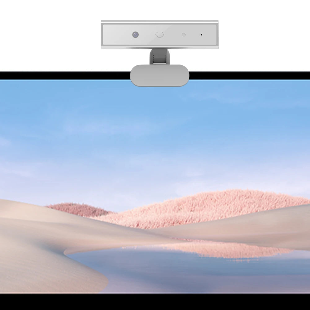 Facial Recognition Webcam with Single Microphone for Windows 10/11 USB Computer Webcam HD 1080P 2MP for Laptop Desktop Computer