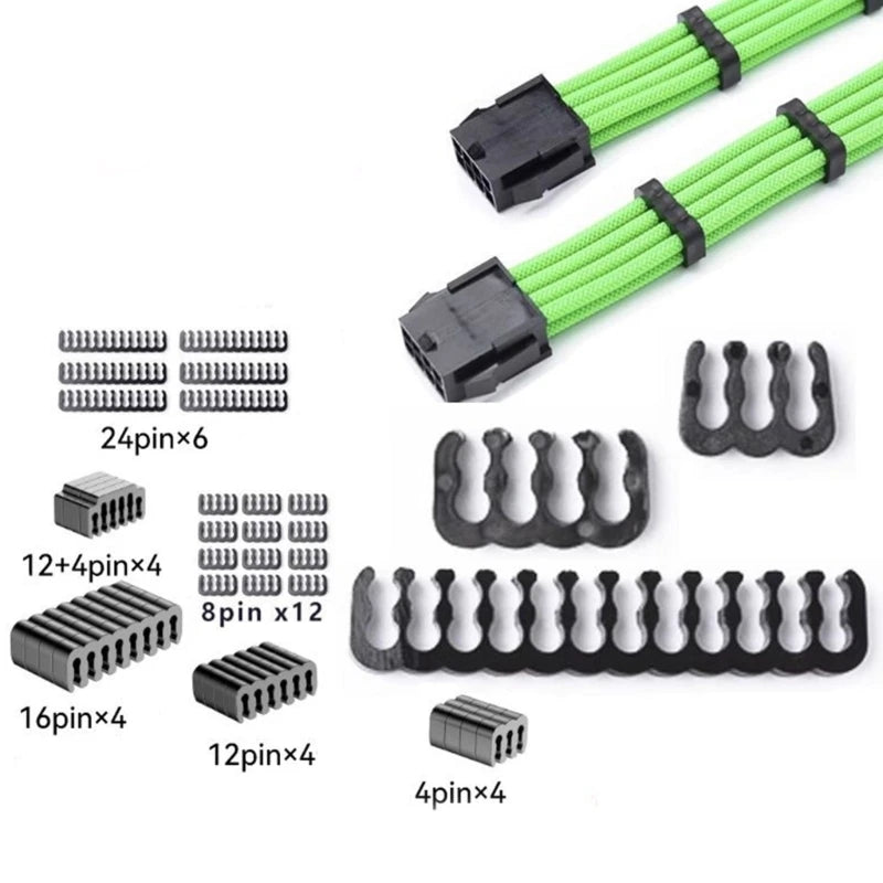 34Piece Power Cable Combs Set, Acrylic Sleeve Management for Computer Case