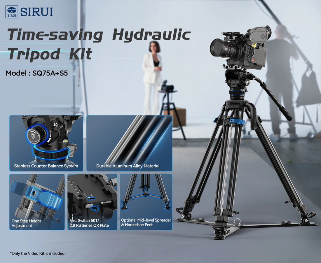 SIRUI SQ75 178CM Aluminum Alloy Travel Tripod For DLRS Camera Stability Tripod For Camera and Phone 8KG Load