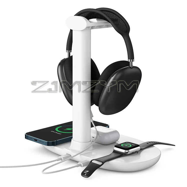 4In1 Headphones Stand For Airpods Max Detachable Headset Holder Hanger Wireless Charger For Phone Watch Bluetooth Headset