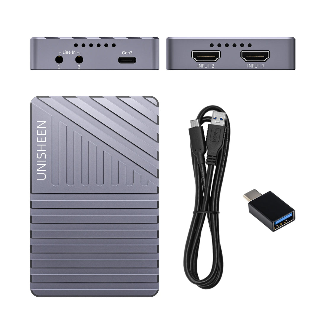 UNISHEEN UHD 4K DUAL HDMI Game Streaming Equipment Live Broadcast 2160p OBS vMix USB3.1 Thunderbolt VIDEO CAPTURE Card Box