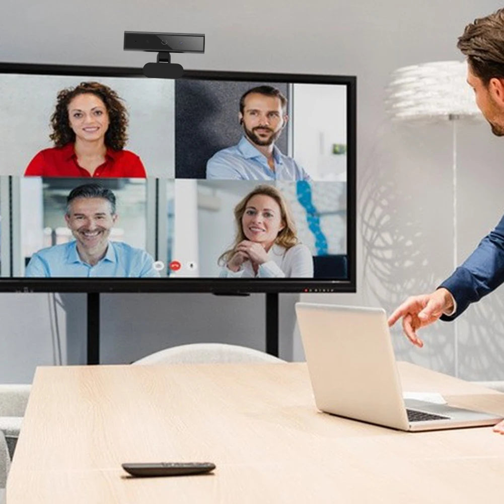 Facial Recognition Webcam with Single Microphone for Windows 10/11 USB Computer Webcam HD 1080P 2MP for Laptop Desktop Computer