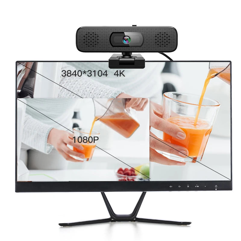 4K 8MP Ultra HD Webcam Sensor Computer Laptop 1080P Web Cameras Built-in Mic & Speaker for Online Classe Meeting Live Stream