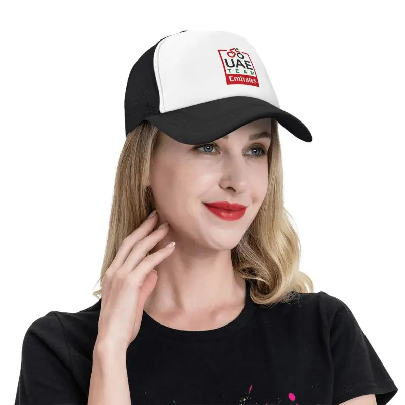 UAE Road Vehicle Print Mesh Baseball Cap Summer Breathable Sun Visor Hats Unisex Adjustable Snapback Caps Adults Trucker Hat