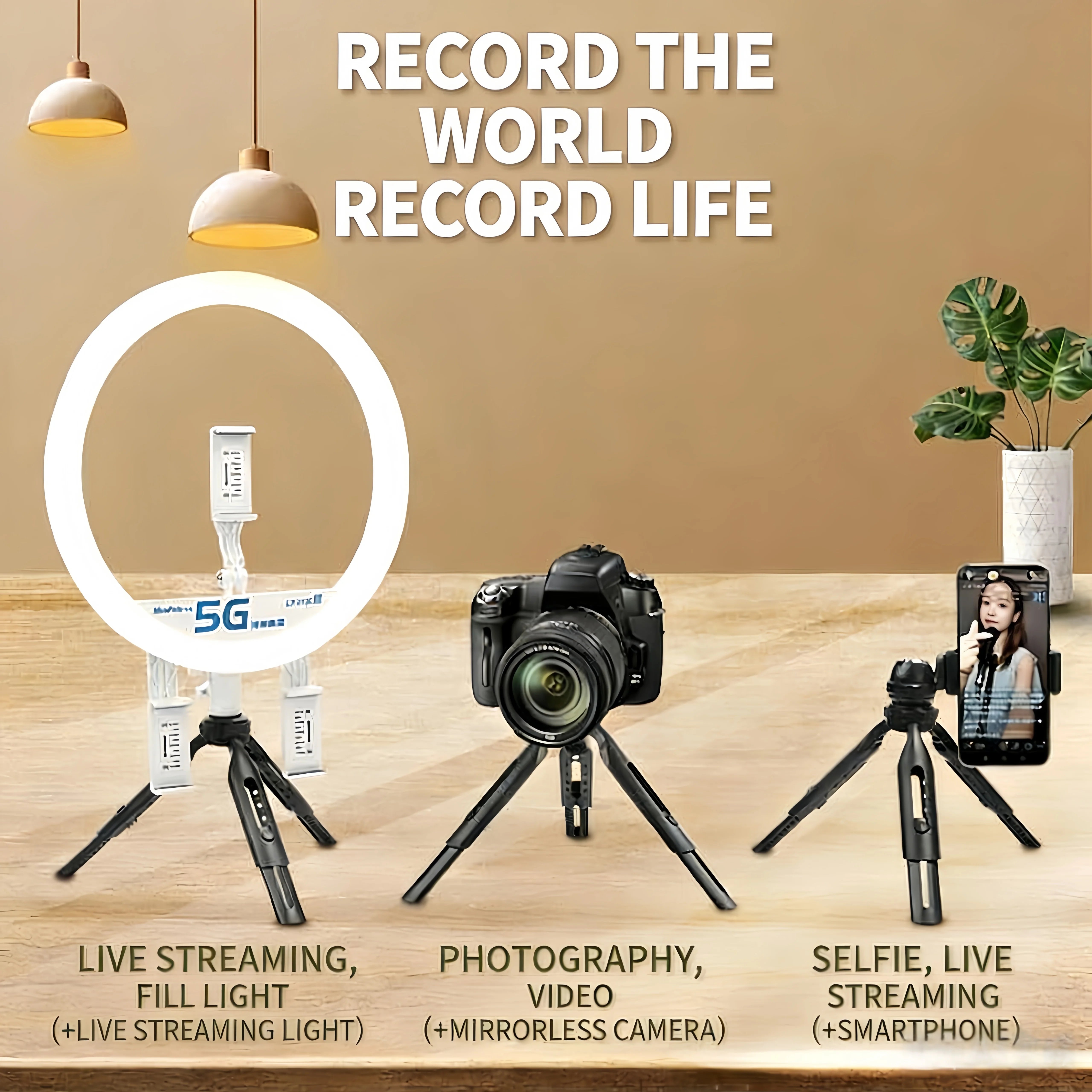 Adjustable Retractable Desktop Tripod Universal Stand for Camera Projector Portable Table Holder Bracket