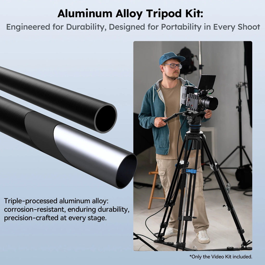 SIRUI SQ75 178CM Aluminum Alloy Travel Tripod For DLRS Camera Stability Tripod For Camera and Phone 8KG Load