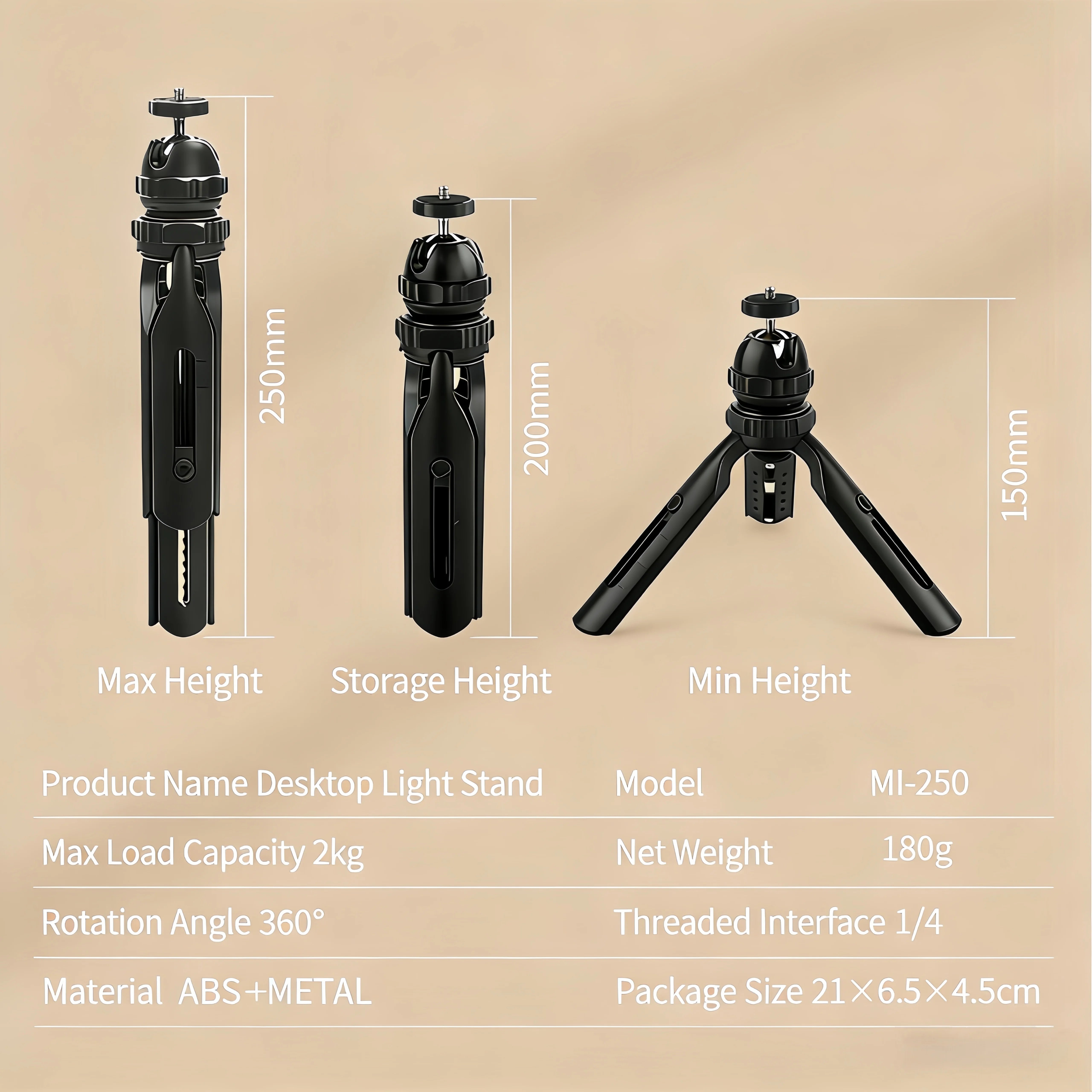 Adjustable Retractable Desktop Tripod Universal Stand for Camera Projector Portable Table Holder Bracket