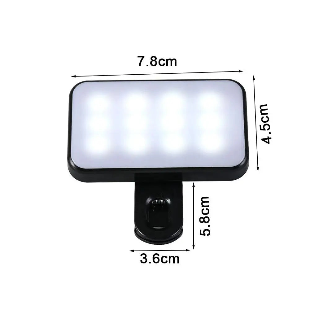Pocket LED Selfie Light Flash Fill 3 Modes Adjustable Video Photo Ringlight Photography Lamp For IPhone IPad Mobile Phone Laptop