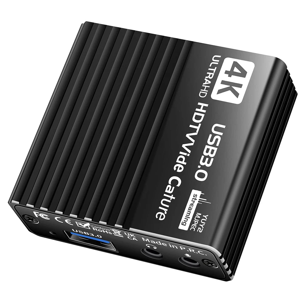 USB 3.0 Video Capture Card 1080P 60FPS Video/Audio Capture Device Live Recorder Grabber Capturer for Streaming Game Recording