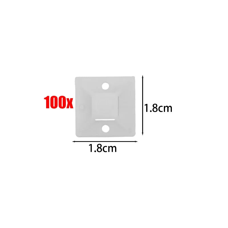 Cable Management Kit Cord Holder Base Optional Nylon Ties Adhesive Wire Fixing Clips Desk Wall TV Multi Use Cord Hider Cable Set
