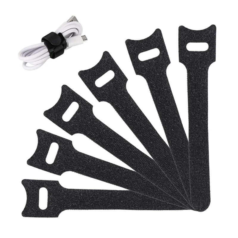 10-100pcs Releasable Cable Organizer Ties Mouse Earphones Wire Management Nylon Cable Ties Reusable Loop Hoop Tape Straps Tie