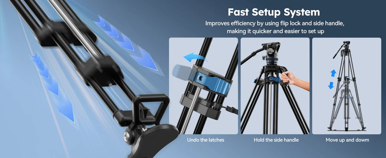 SIRUI SQ75 178CM Aluminum Alloy Travel Tripod For DLRS Camera Stability Tripod For Camera and Phone 8KG Load