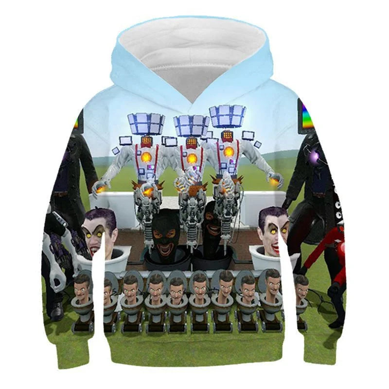 New Autumn 3D Game Skibidi Toilet Printing Hoodies For Men Children Fashion Streetwear Hooded Sweatshirts Harajuku Tops Clothing