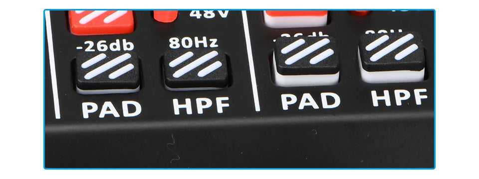 4 Channel Audio Sound Mixer 7 Band EQ 99 DSP Effects 48V Bluetooth Sound Mixing Console PC Playback Recording DJ Party AM-AX4