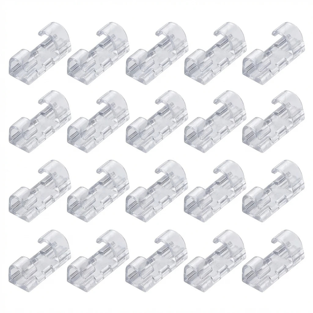 Cable Clips Organizer,Self-Adhesive Cord Holders, Multiple Sizes Reusable Wire Management Kit,Acrylic Glue Easy Clean,Keep Desk
