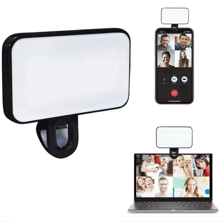 Pocket LED Selfie Light Flash Fill 3 Modes Adjustable Video Photo Ringlight Photography Lamp For IPhone IPad Mobile Phone Laptop