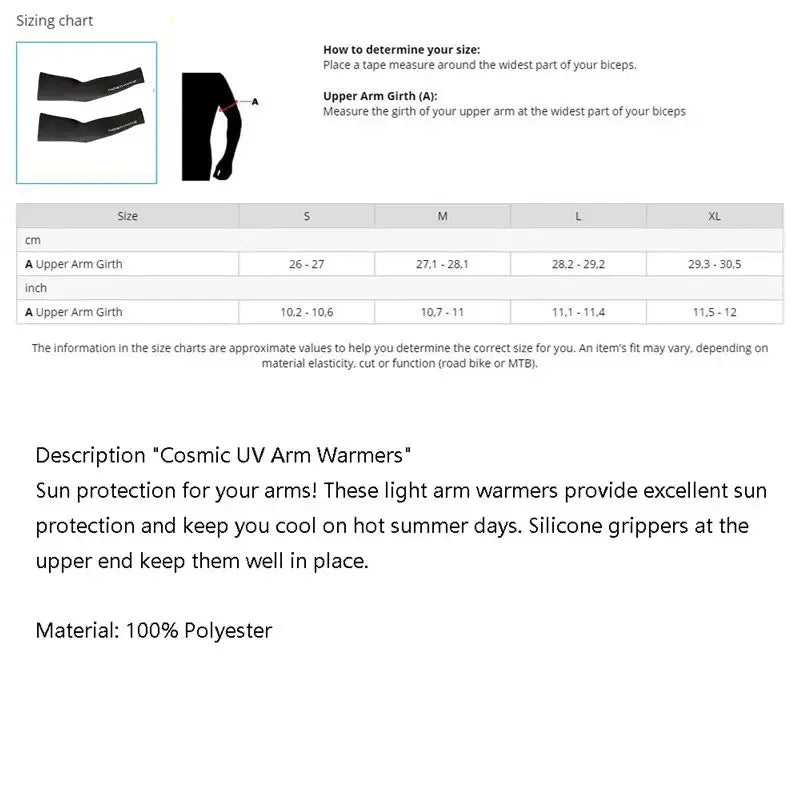 UAE Team UV Protection Bicycle Sleeves Sunscreen Arm Warmer Running Cycling Mtb Arm Cover Cuff for Sports Fitness