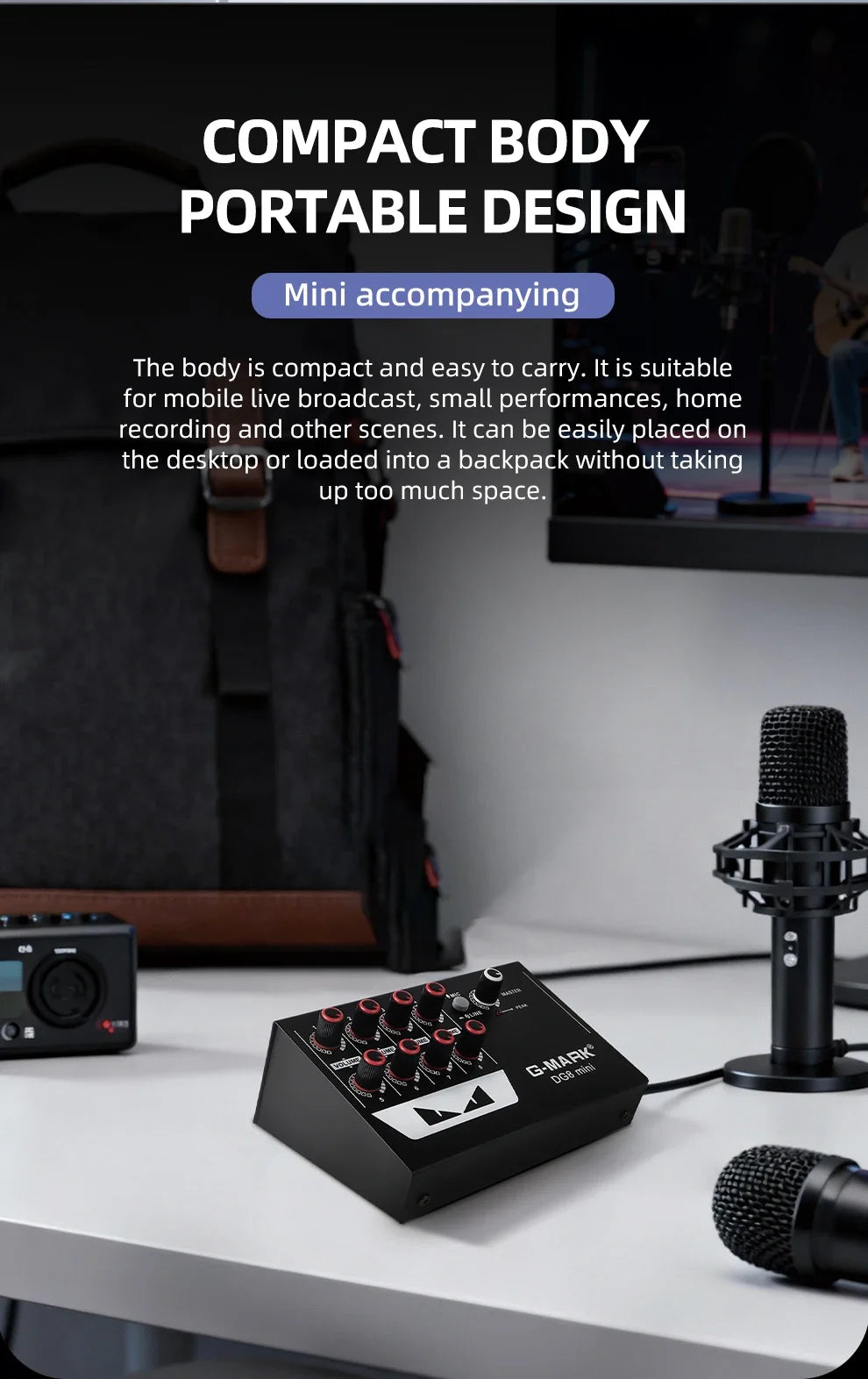 Sound Mixer Line Mixer G-MARK DG8mini Ultra Low Noise 8 Channels Mini Power Supply DC5V Easy Operation Audios Mixer