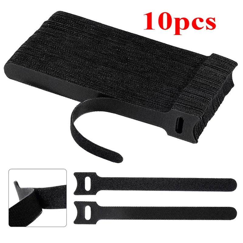 10-100pcs Releasable Cable Organizer Ties Mouse Earphones Wire Management Nylon Cable Ties Reusable Loop Hoop Tape Straps Tie