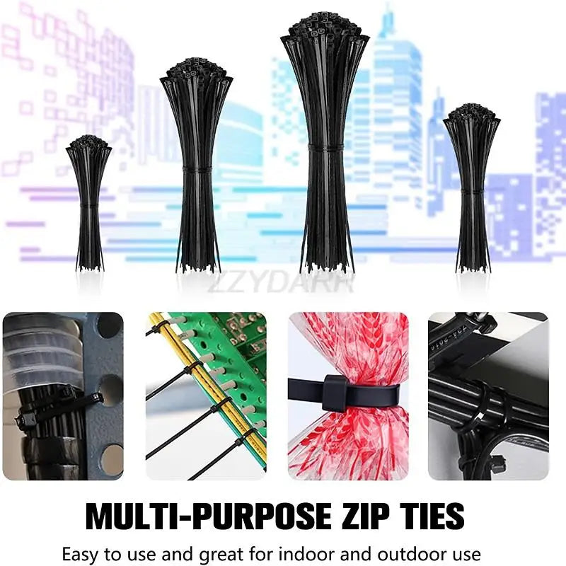 200 PCS Cord Organizer Kit with Cable Sleeve Split Roll Self Tie Self Adhesive Clips Holder Fastening Ties for Home Office