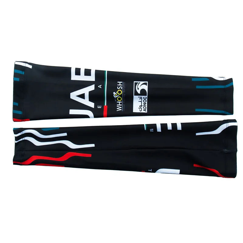 UAE Team UV Protection Bicycle Sleeves Sunscreen Arm Warmer Running Cycling Mtb Arm Cover Cuff for Sports Fitness