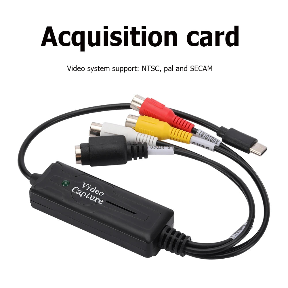 USB 3.1 Audio Video Capture Card Adapter DVD/VCD/MP4 Type-C DVD Audio Capture Adapter Card 1 Channel Video Capture Converter