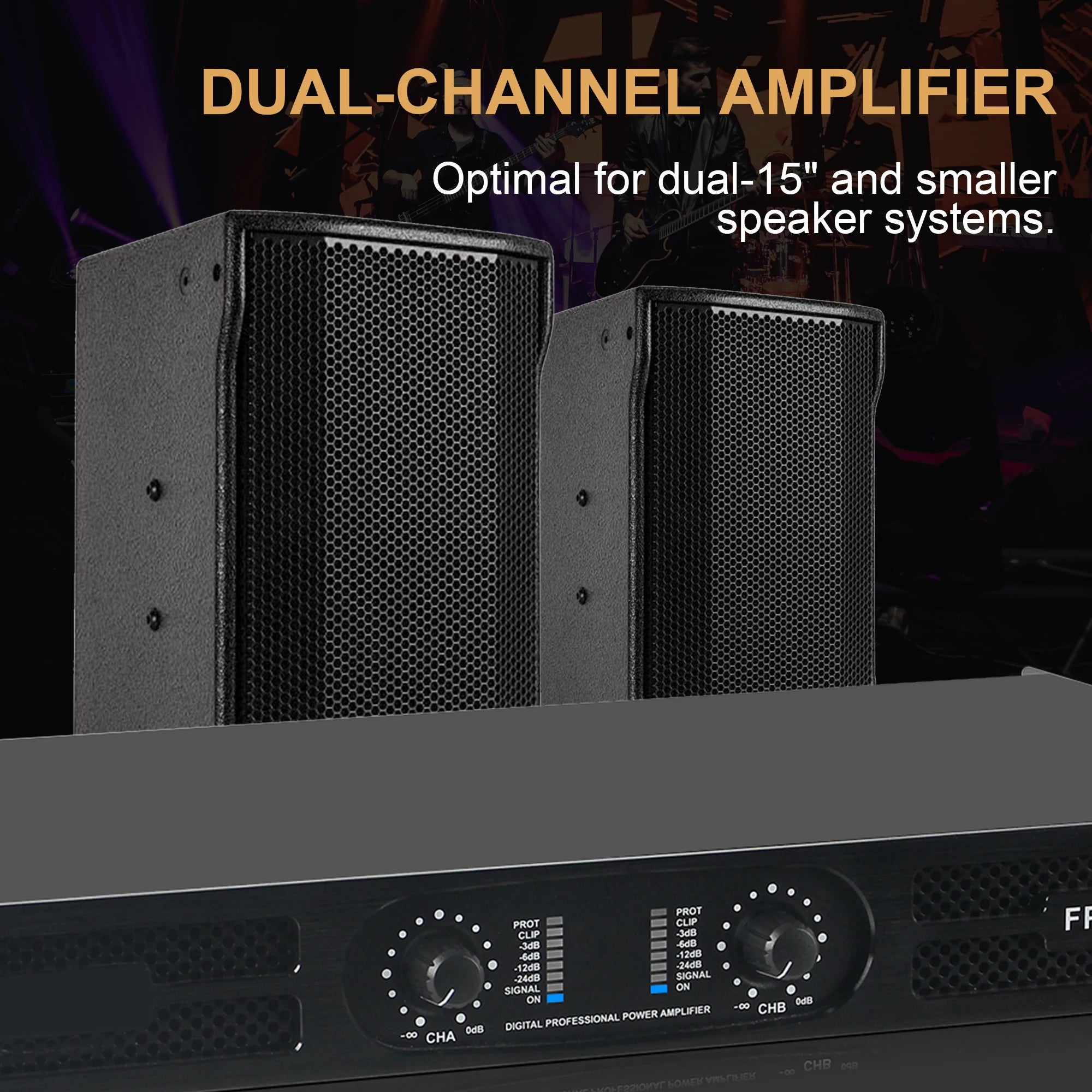 FULUODE T162P-FX Professional dual-channel power amplifier 1U 2 x 1500W 4-ohm audio amplifier with XLR stereo bridged, parallel
