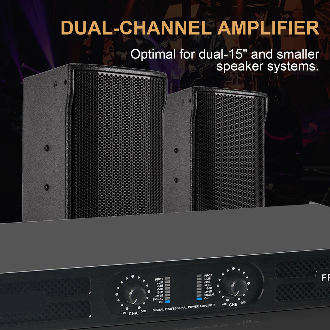 FULUODE T162P-FX Professional dual-channel power amplifier 1U 2 x 1500W 4-ohm audio amplifier with XLR stereo bridged, parallel