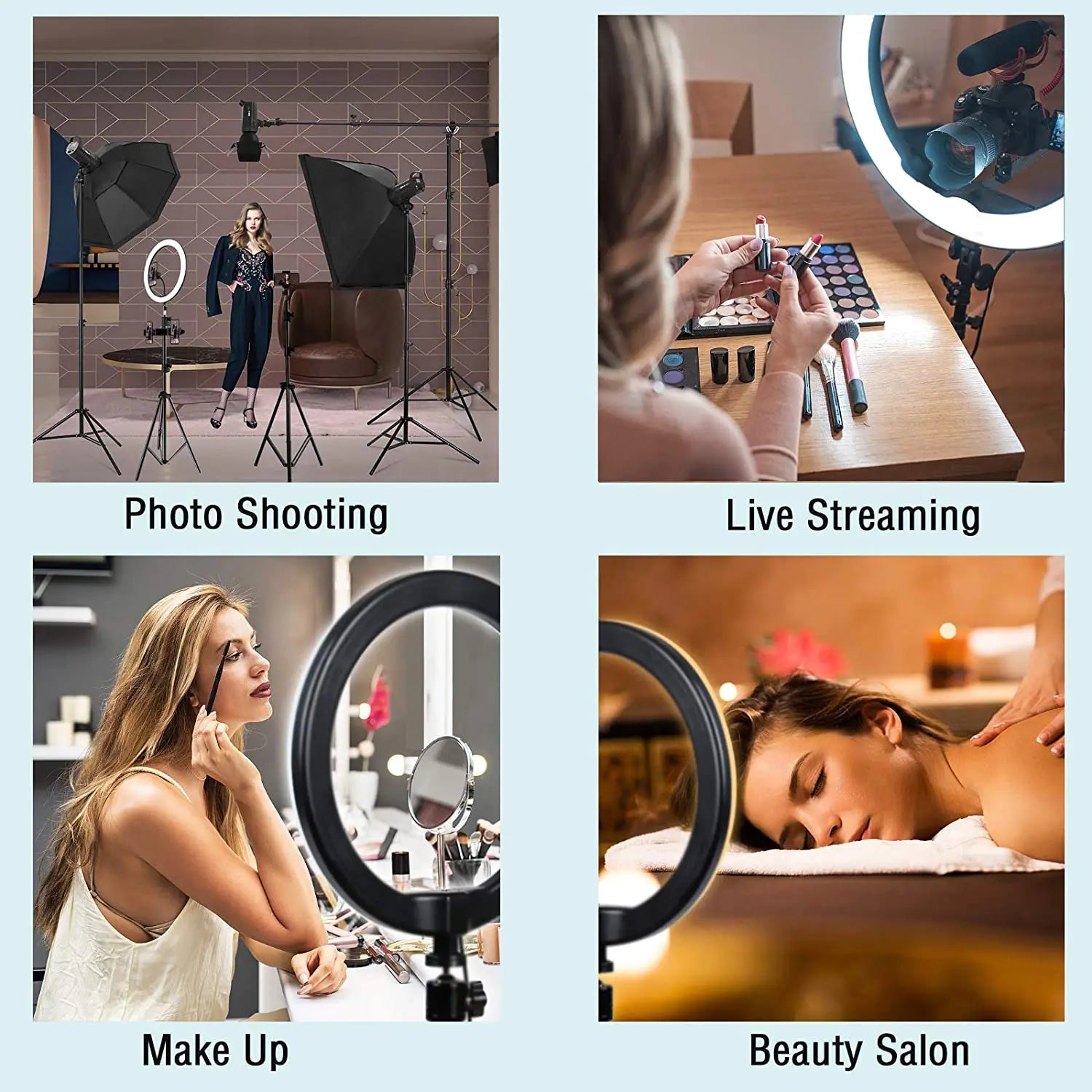 Video Light 16/26/33cm Selfie Ring LED Light Dimmable Round Ring Fill Lamp For Phone Live Video Streaming Studio LED Fill Light