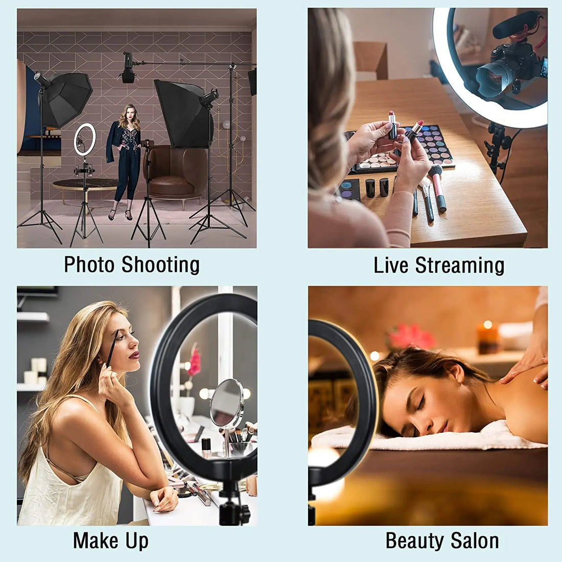 Video Light 16/26/33cm Selfie Ring LED Light Dimmable Round Ring Fill Lamp For Phone Live Video Streaming Studio LED Fill Light