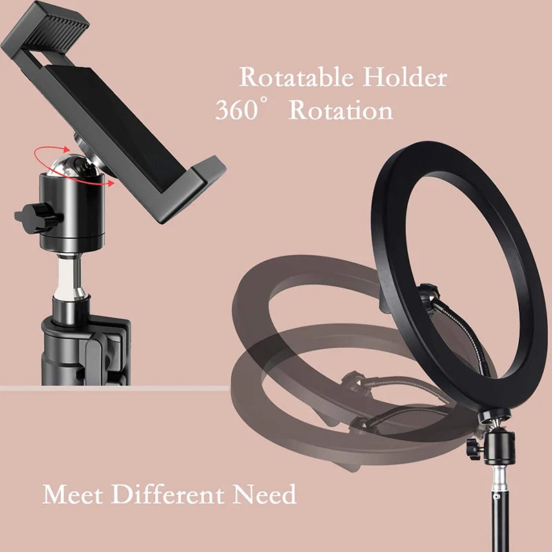 Video Light 16/26/33cm Selfie Ring LED Light Dimmable Round Ring Fill Lamp For Phone Live Video Streaming Studio LED Fill Light