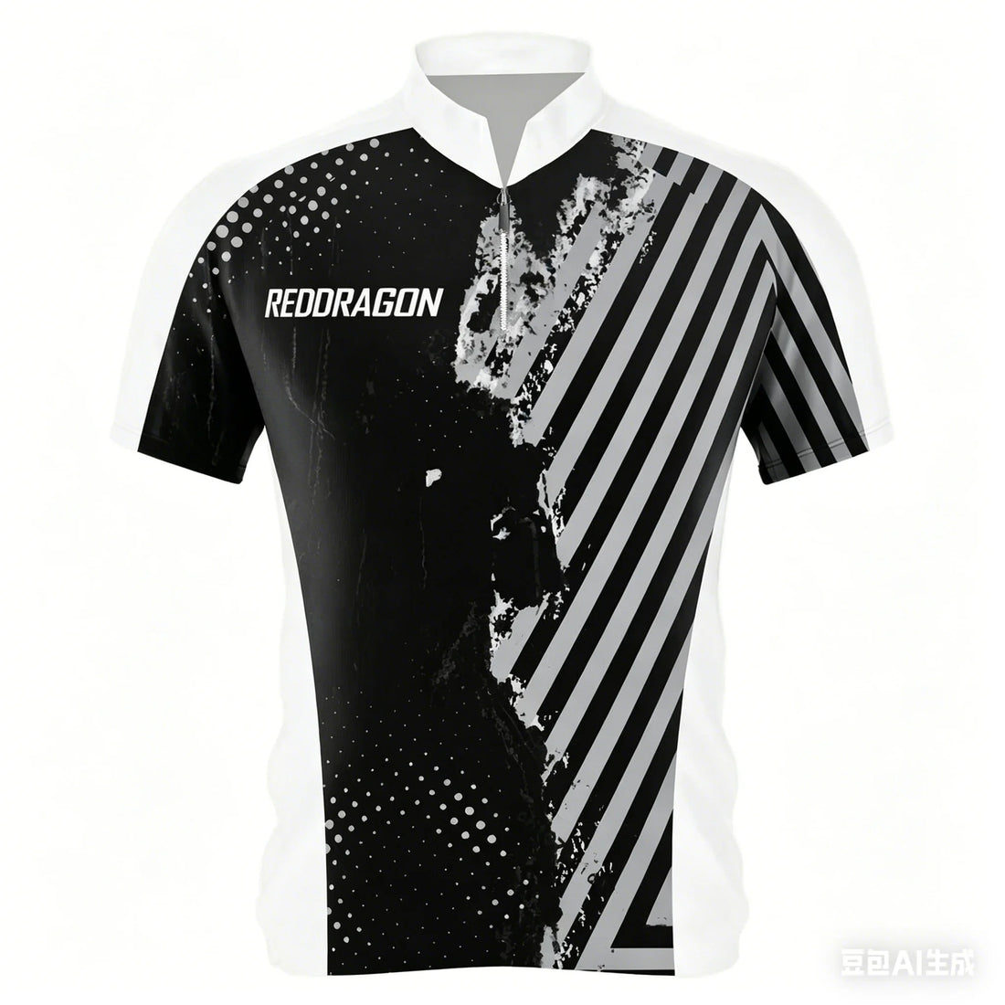 Mens Breathable Short Sleeve Darts Polo Shirt 14 Zip Neck Sports Jersey Casual Athletic Top for Darts Tournament Training