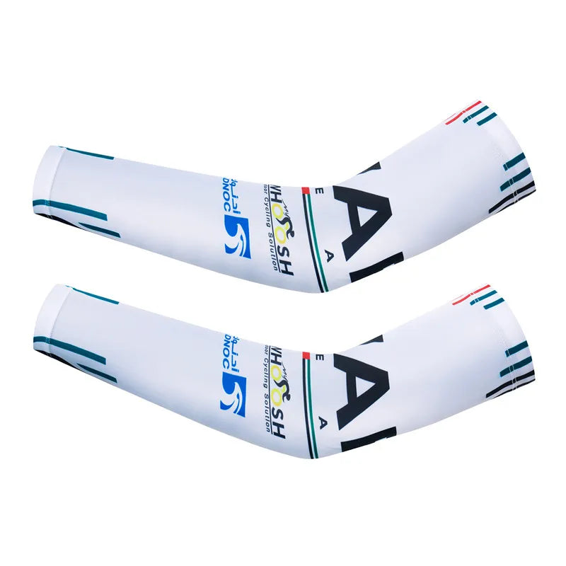 UAE Team UV Protection Bicycle Sleeves Sunscreen Arm Warmer Running Cycling Mtb Arm Cover Cuff for Sports Fitness