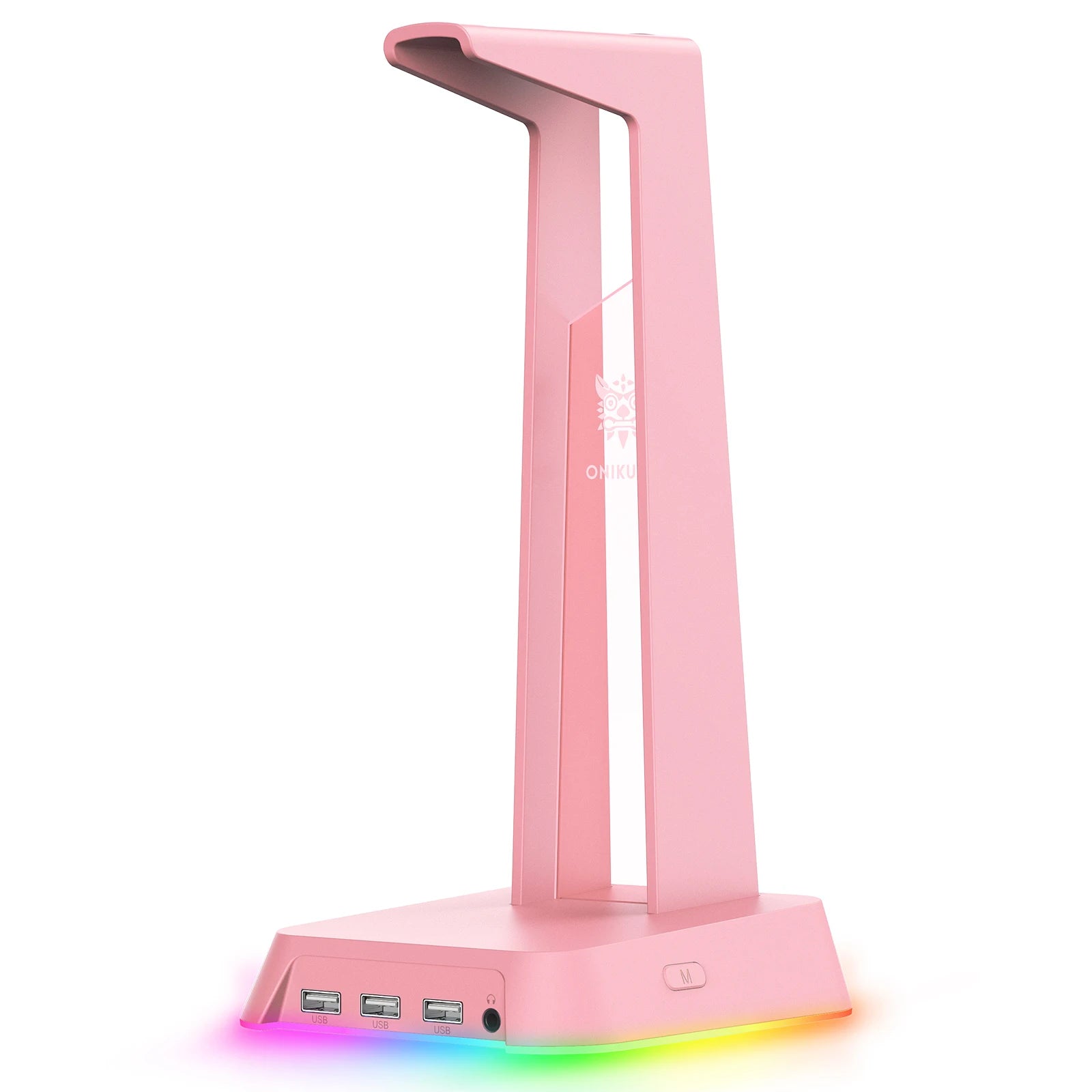 ONIKUMA Headphone Stand With RGB Light Headset Holder With 3*USB Ports & 3.5mm Headphone Jack For PC Gamers