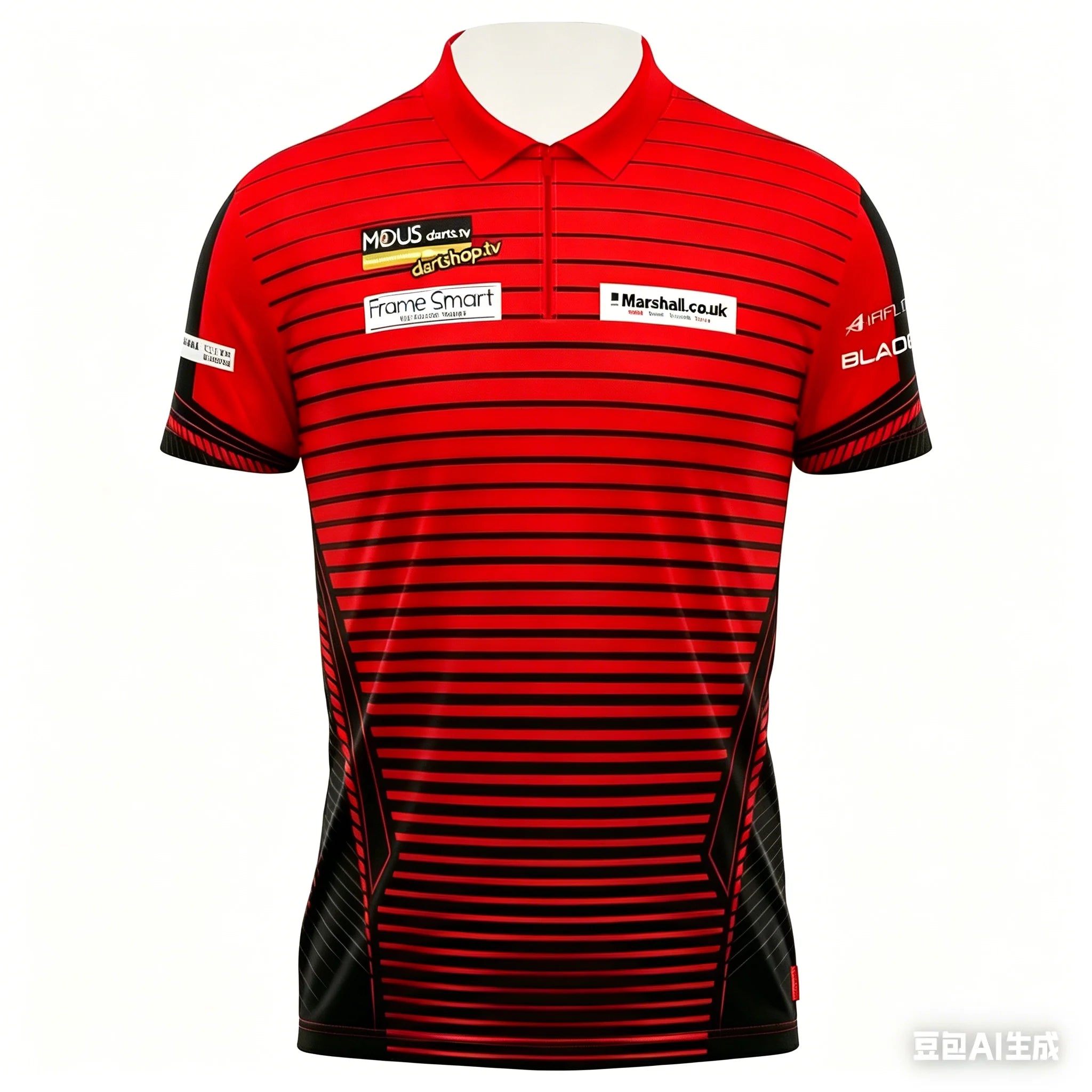 Mens Breathable Short Sleeve Darts Polo Shirt 14 Zip Neck Sports Jersey Casual Athletic Top for Darts Competition Training